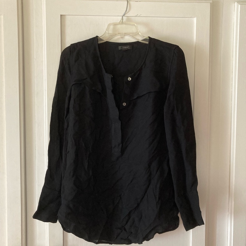 J Crew Black Women's Long Sleeved Breathable Top